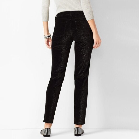 NWOT Talbots white shimmer sparkle slim ankle corduroy jean pants - Picture 3 of 8